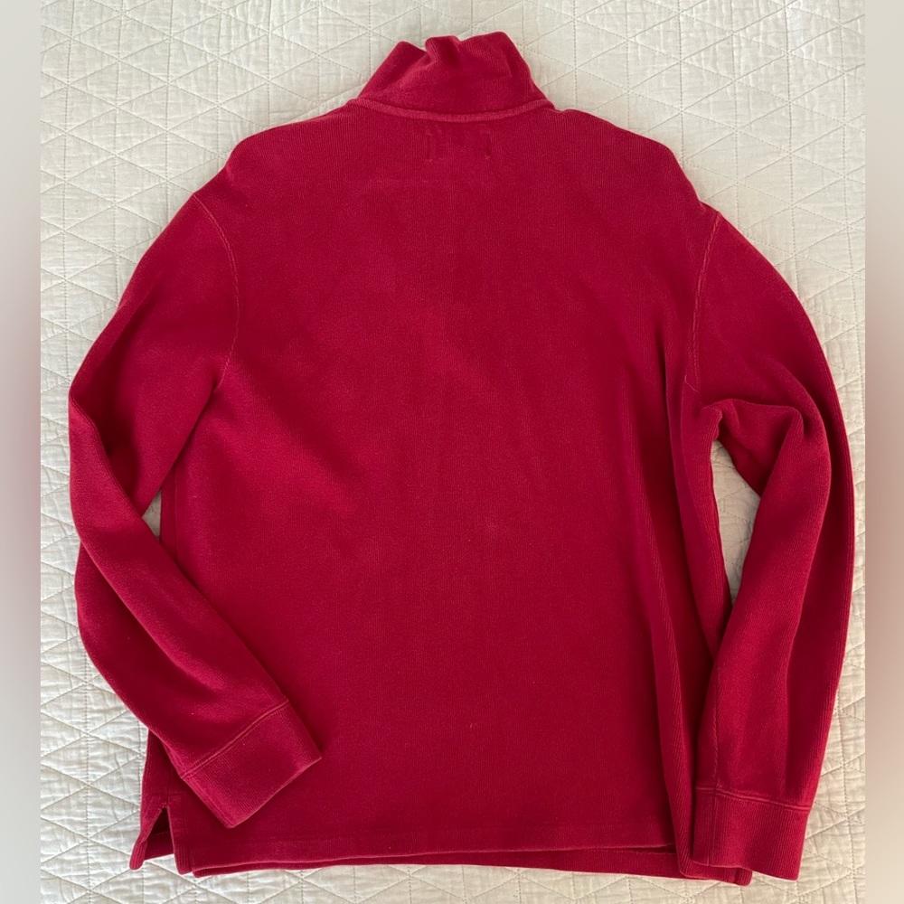 Polo Ralph Lauren Vintage Estate Rib 1/4 Zip Cotton Sweater in Red Size L - Picture 6 of 7